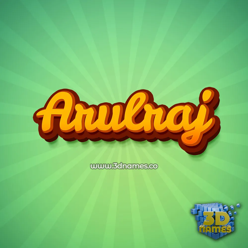 arulraj in Green Rays style - 3D name wallpaper