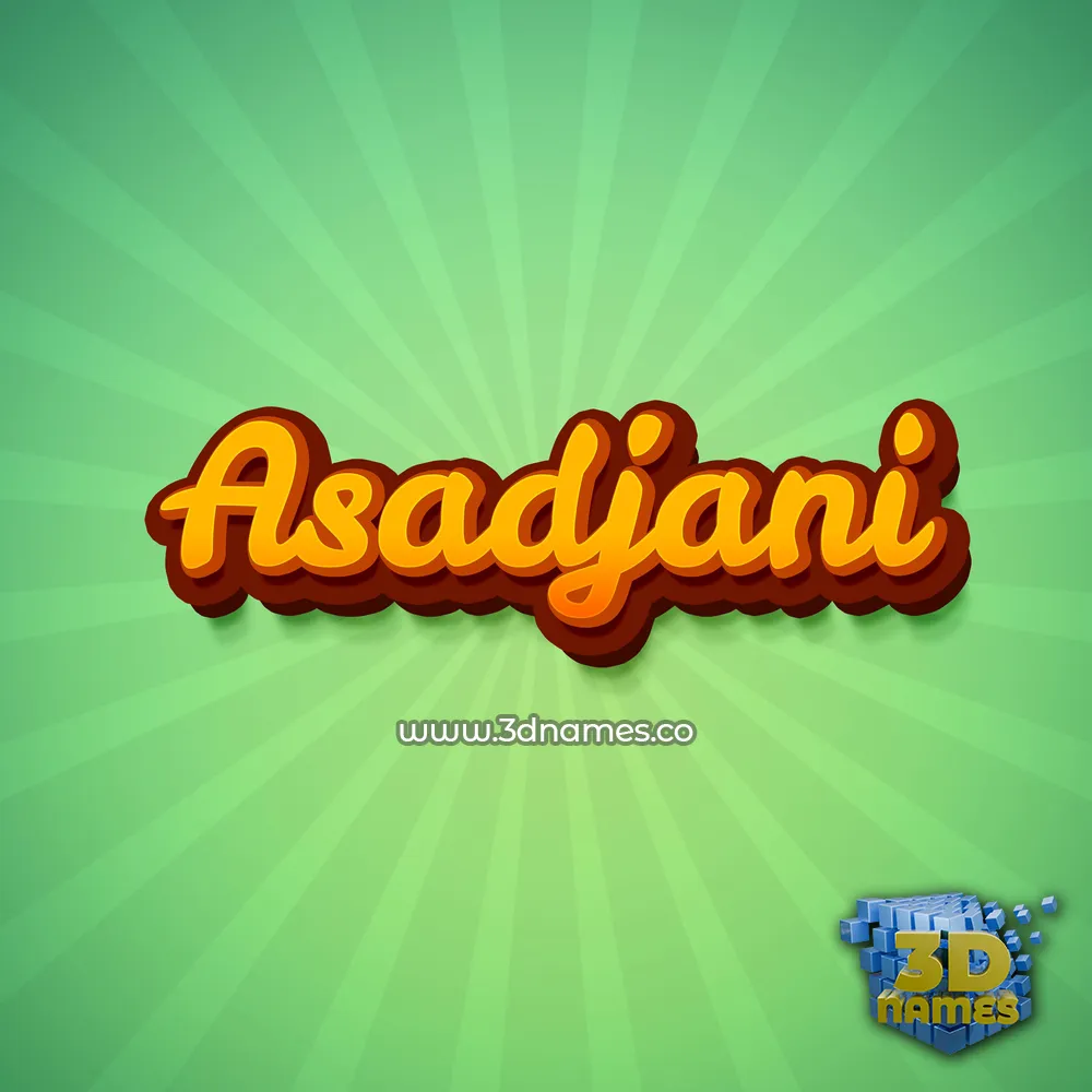 asadjani in Green Rays style - 3D name wallpaper