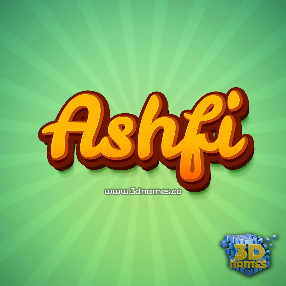 ashfi in Green Rays style - 3D name wallpaper