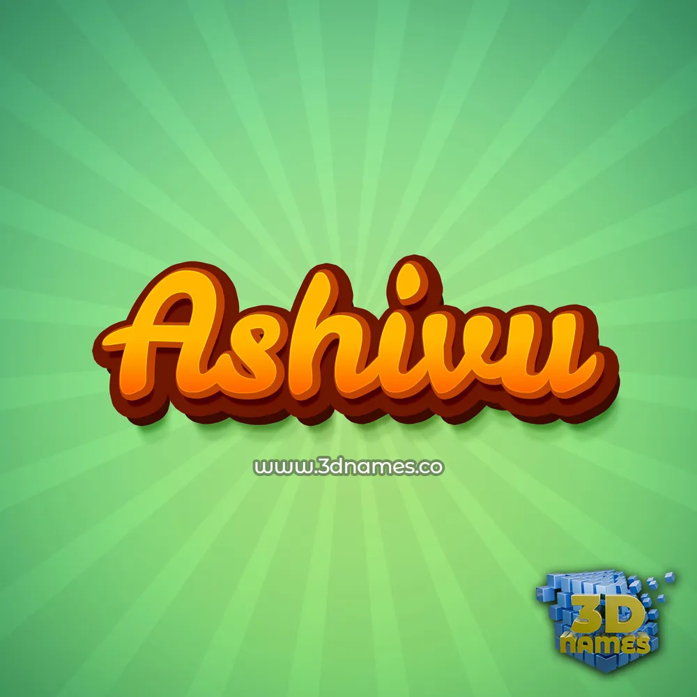 ashivu in Green Rays style - 3D name wallpaper