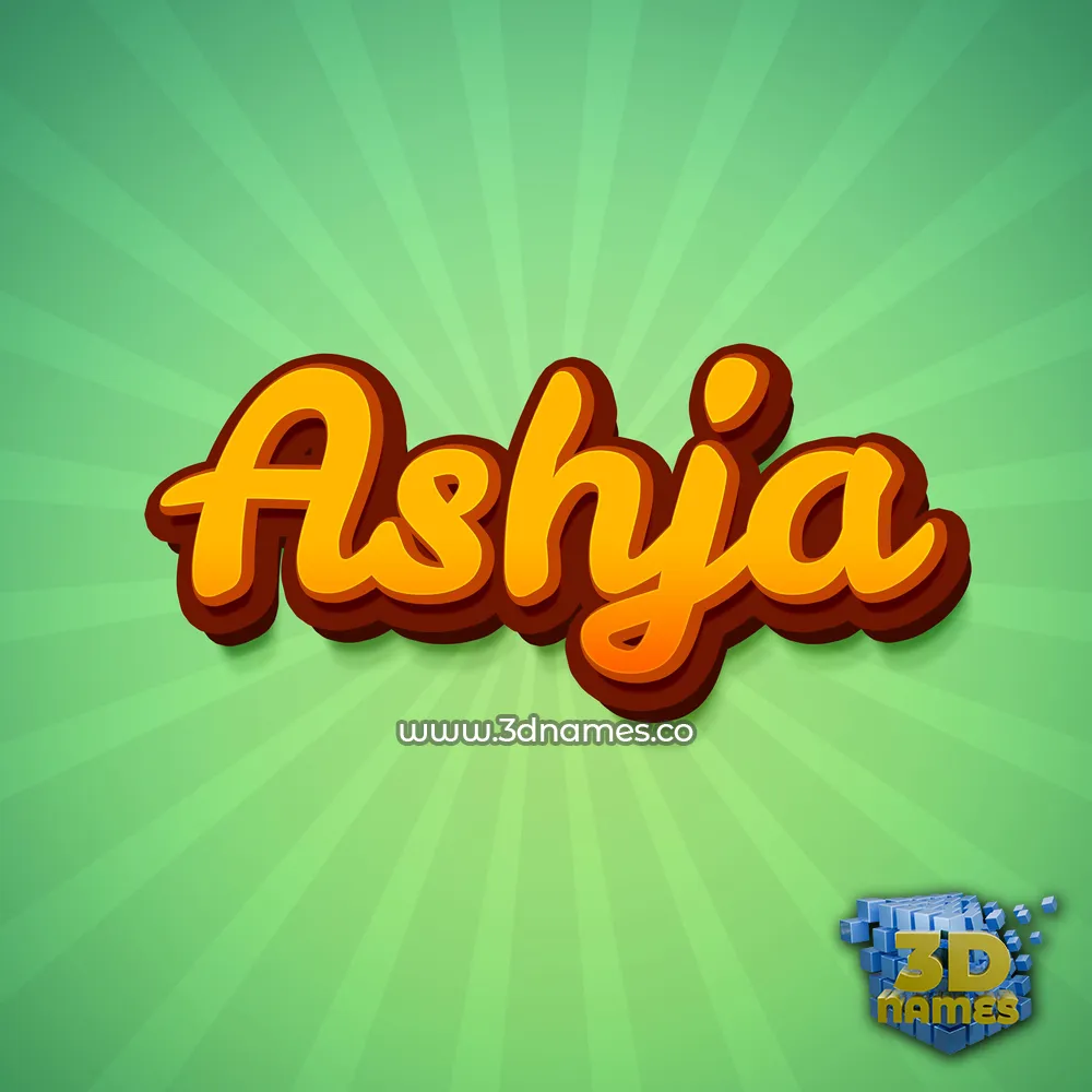 ashja in Green Rays style - 3D name wallpaper