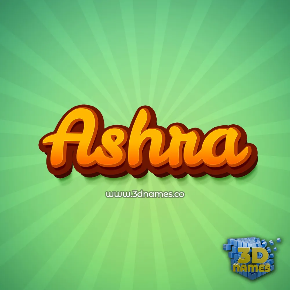 ashra in Green Rays style - 3D name wallpaper