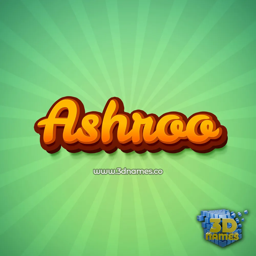 ashroo in Green Rays style - 3D name wallpaper