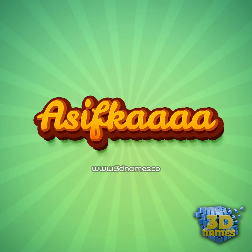 asifkaaaa in Green Rays style - 3D name wallpaper
