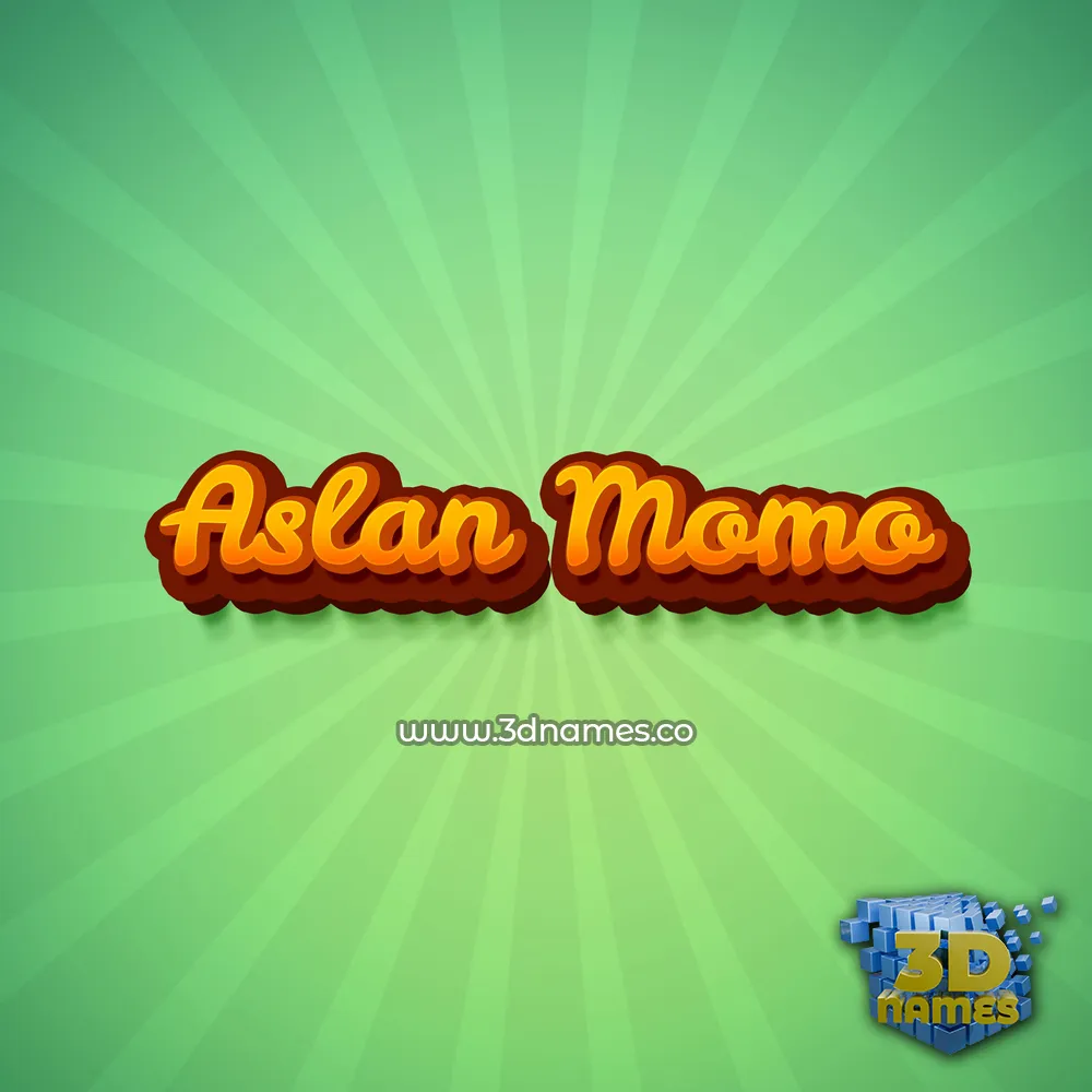 aslan momo in Green Rays style - 3D name wallpaper