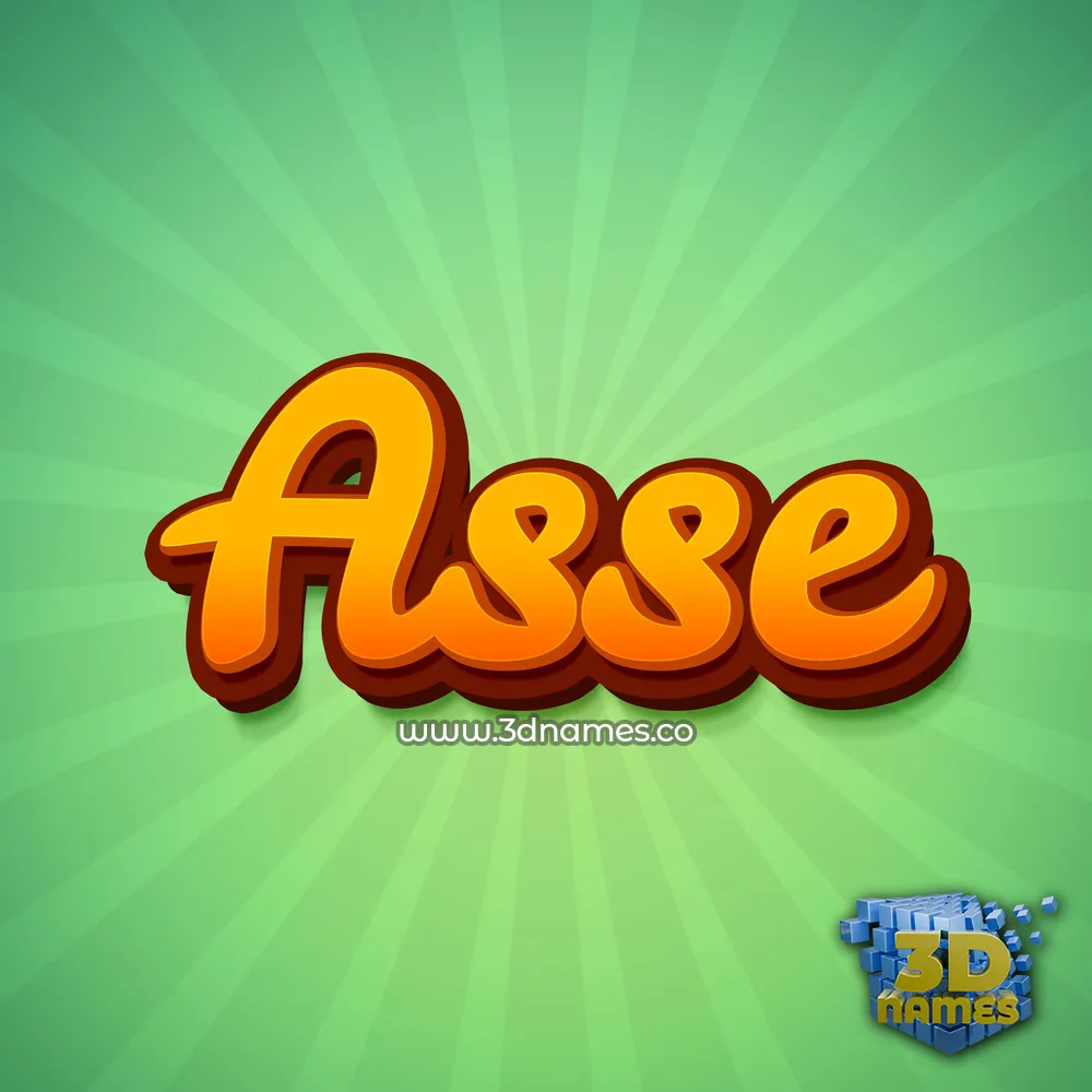 asse in Green Rays style - 3D name wallpaper