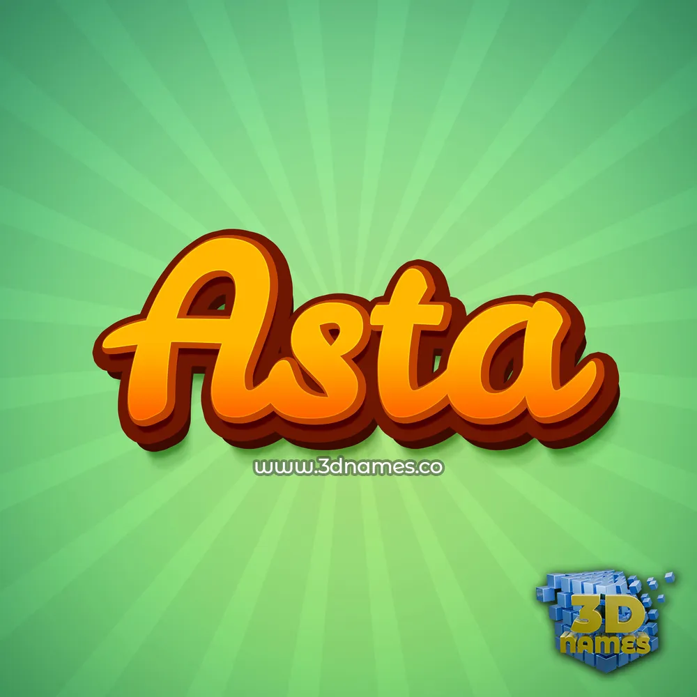 asta in Green Rays style - 3D name wallpaper