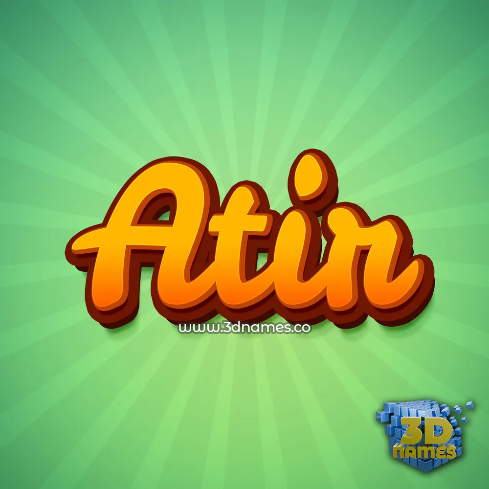 atir in Green Rays style - 3D name wallpaper atir in Green Rays style - 3D name wallpaper