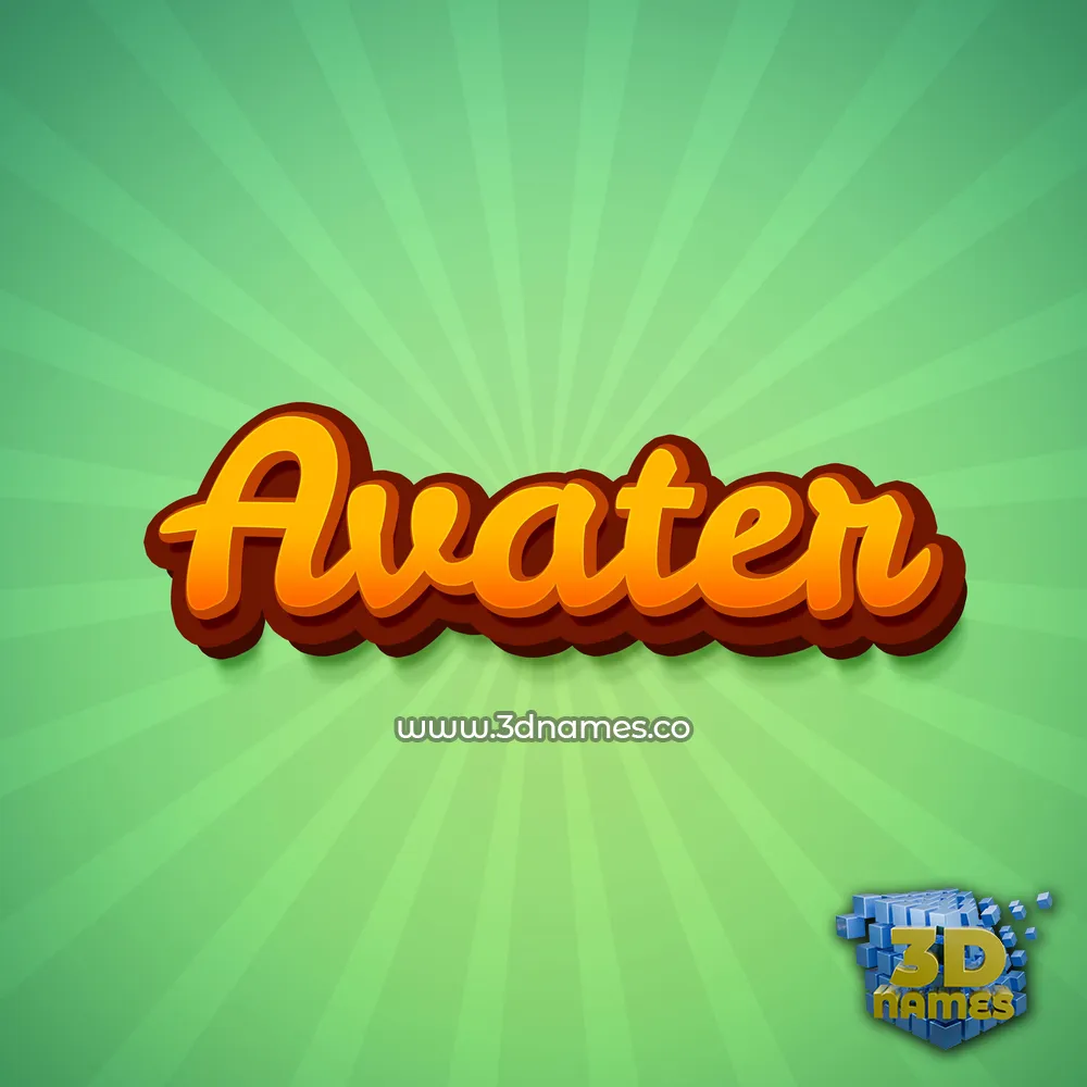avater in Green Rays style - 3D name wallpaper