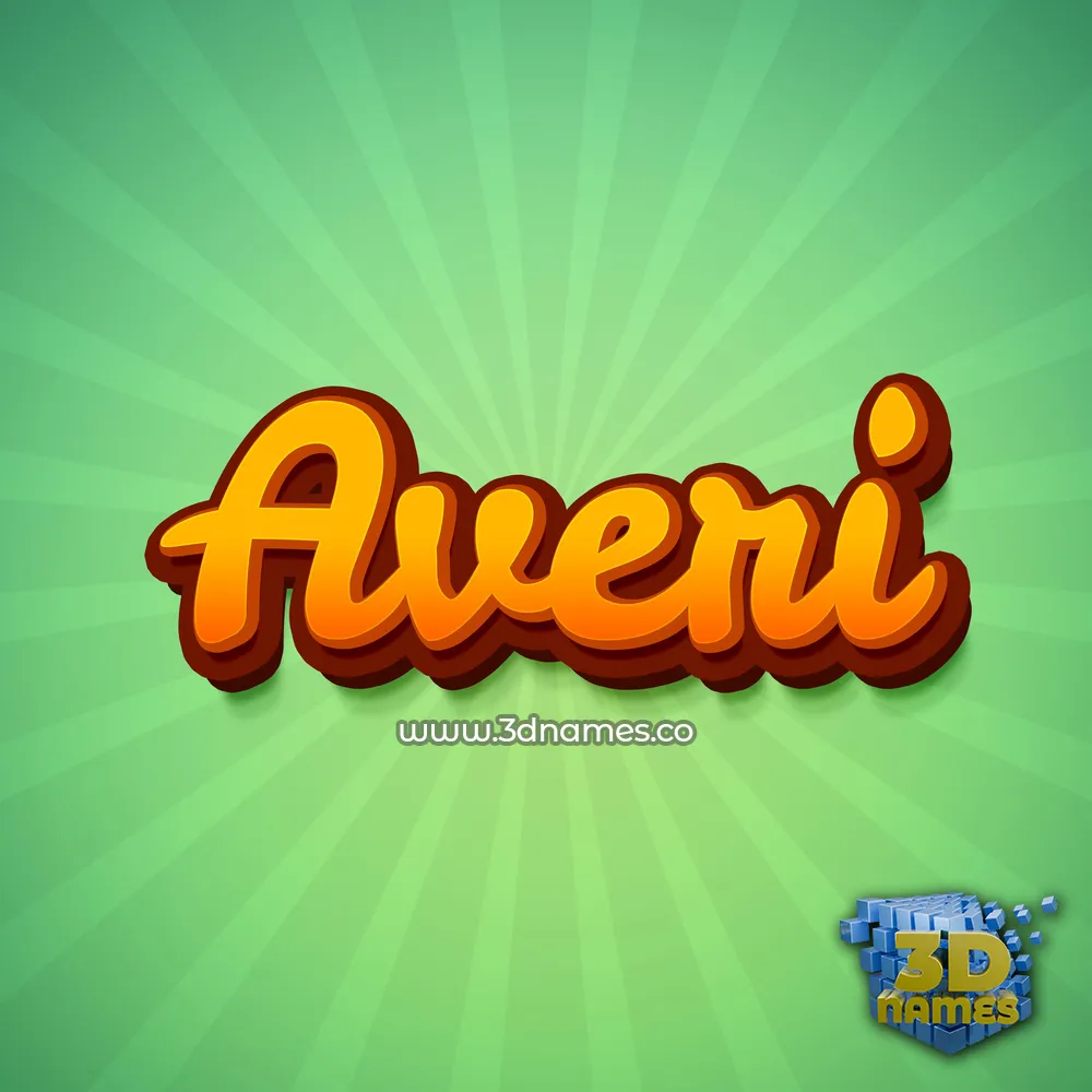 averi in Green Rays style - 3D name wallpaper