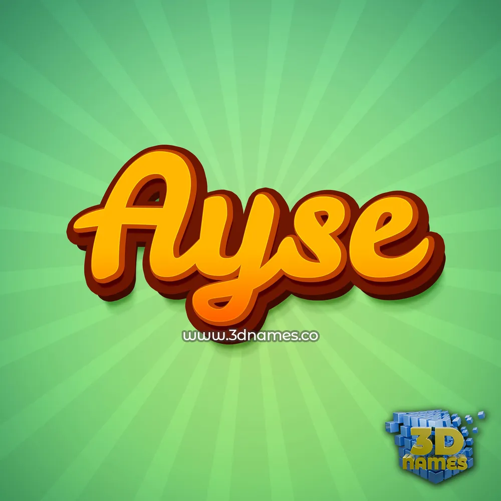 ayse in Green Rays style - 3D name wallpaper