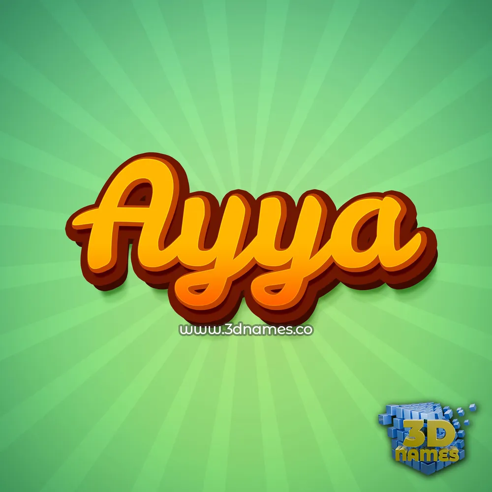ayya in Green Rays style - 3D name wallpaper