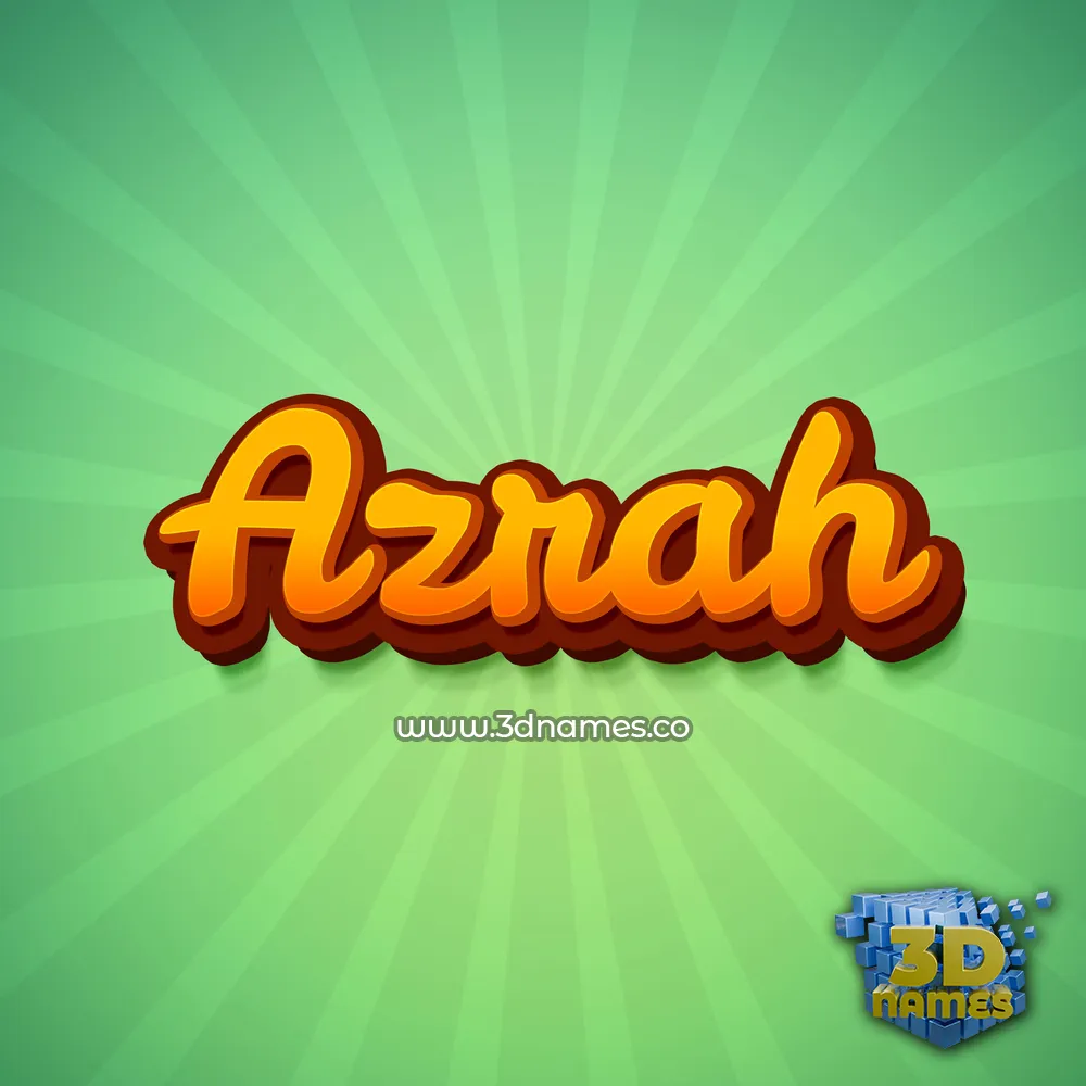 azrah in Green Rays style - 3D name wallpaper