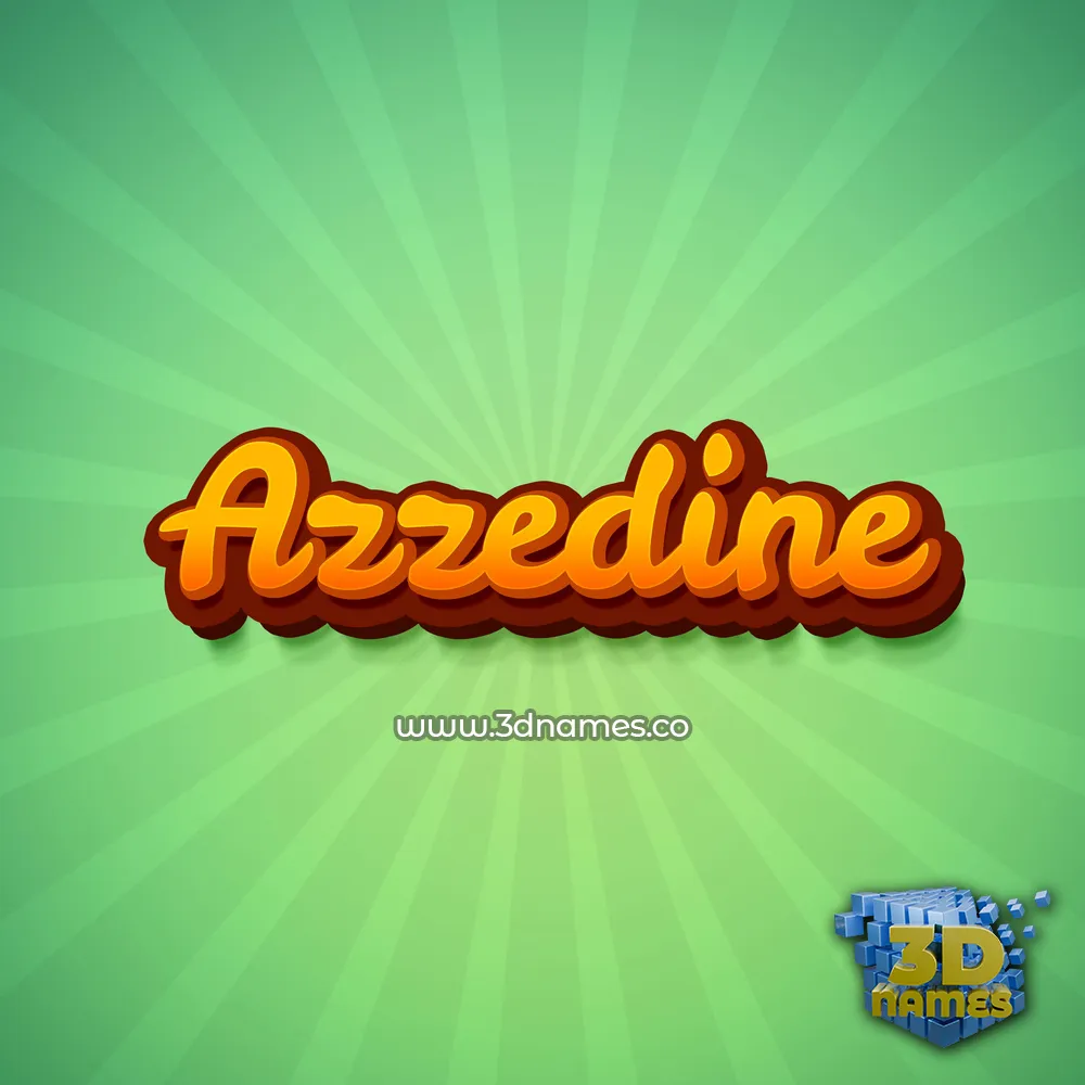 azzedine in Green Rays style - 3D name wallpaper