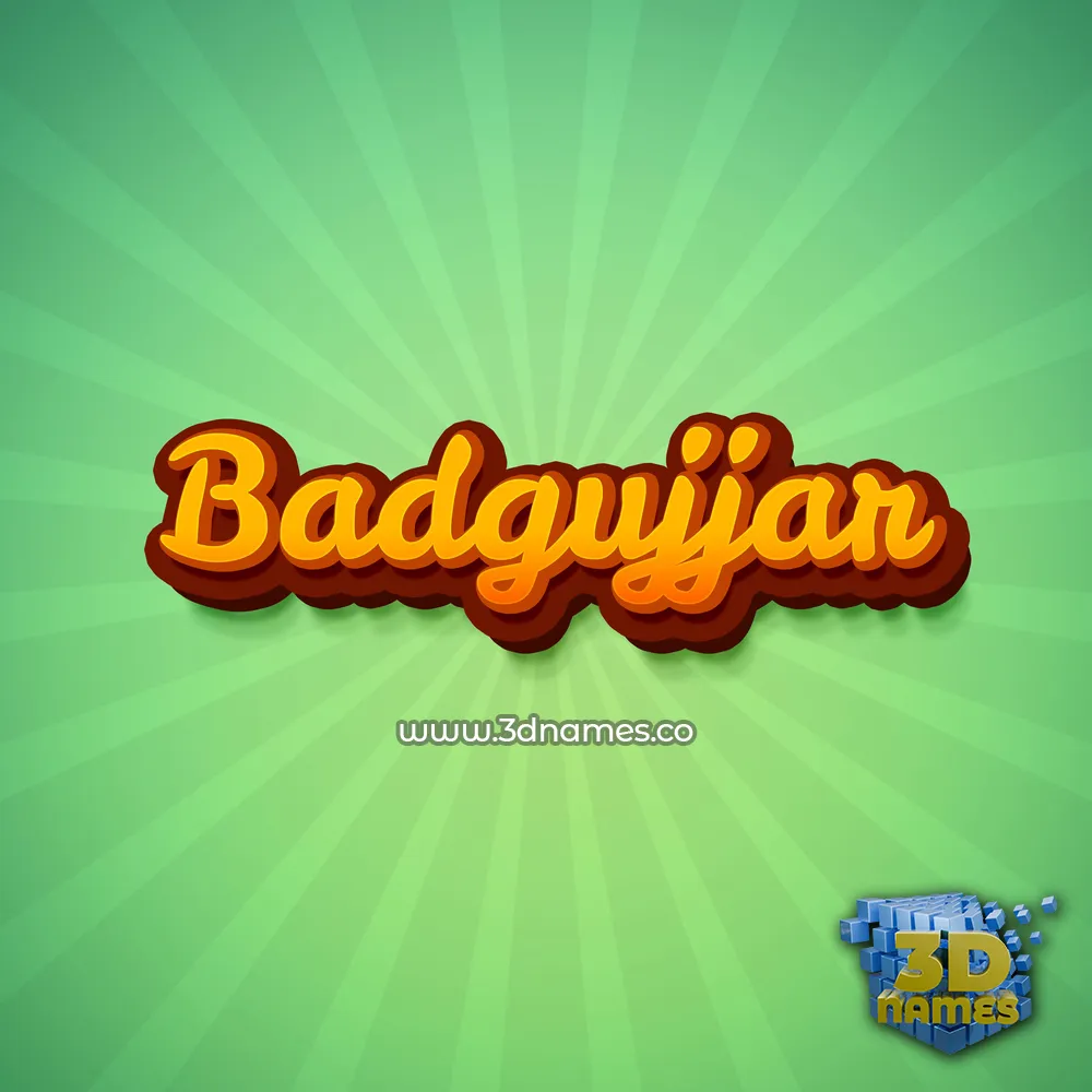 badgujjar in Green Rays style - 3D name wallpaper