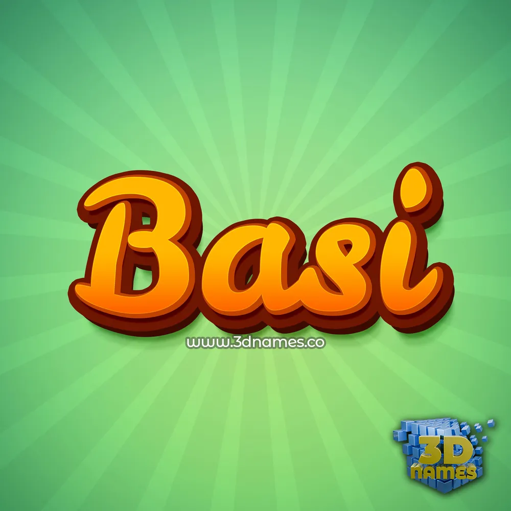 basi in Green Rays style - 3D name wallpaper