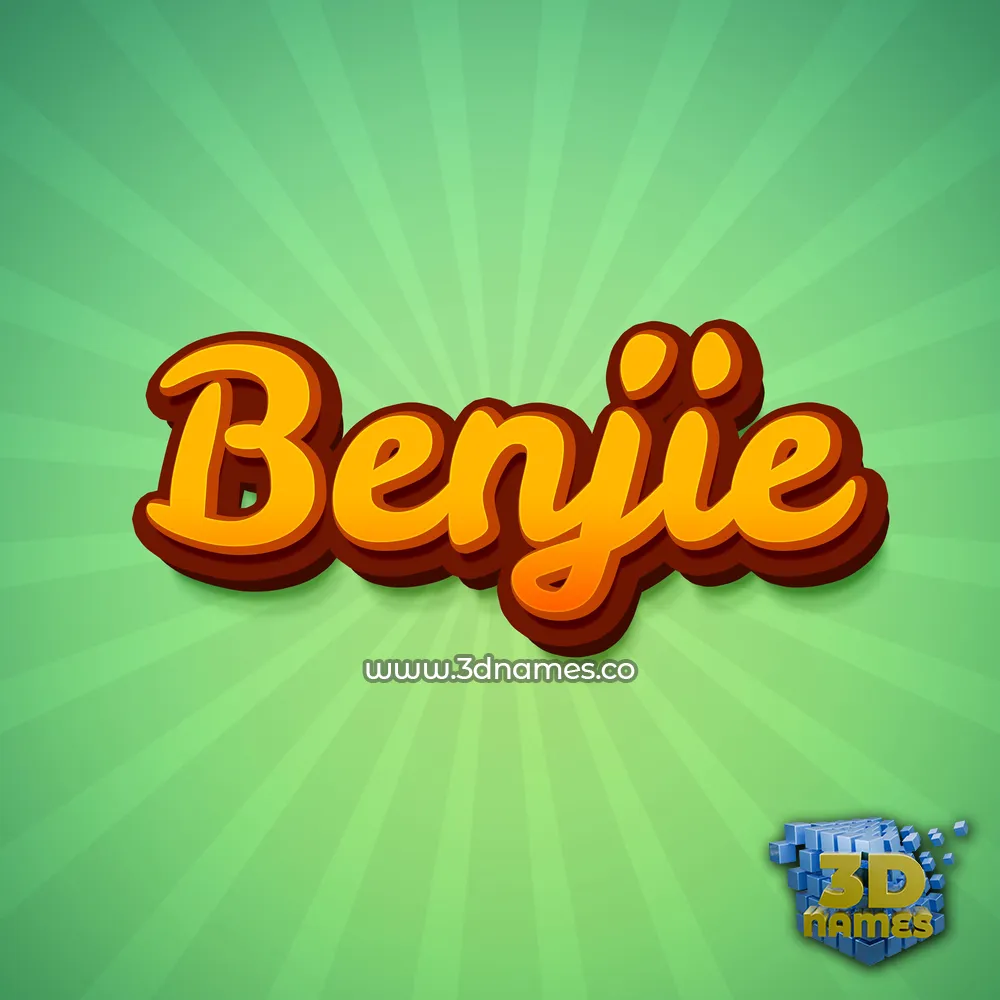 benjie in Green Rays style - 3D name wallpaper