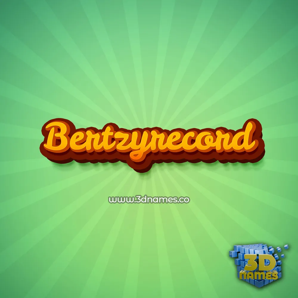 bertzyrecord in Green Rays style - 3D name wallpaper