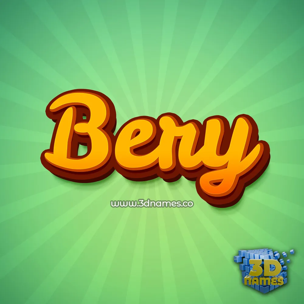 bery in Green Rays style - 3D name wallpaper bery in Green Rays style - 3D name wallpaper