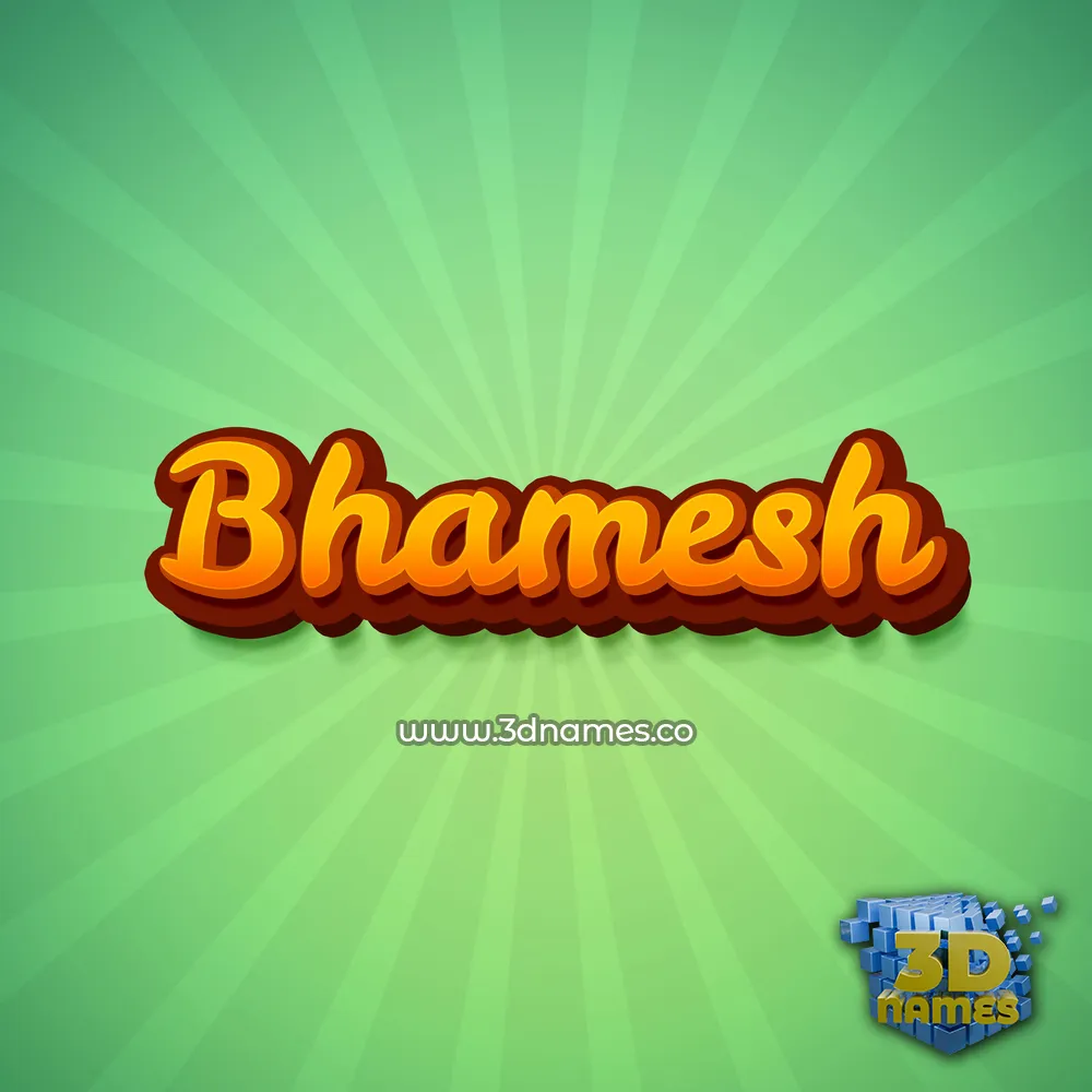 bhamesh in Green Rays style - 3D name wallpaper