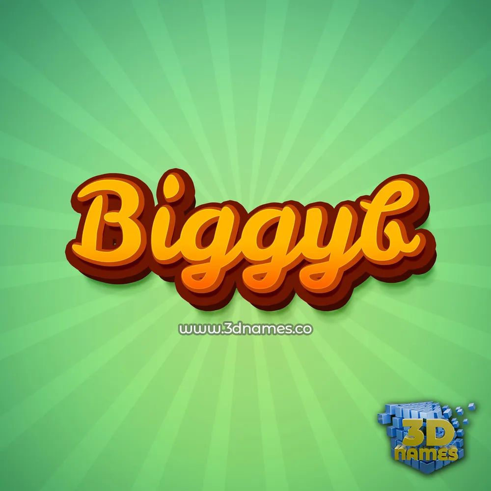 biggyb in Green Rays style - 3D name wallpaper biggyb in Green Rays style - 3D name wallpaper