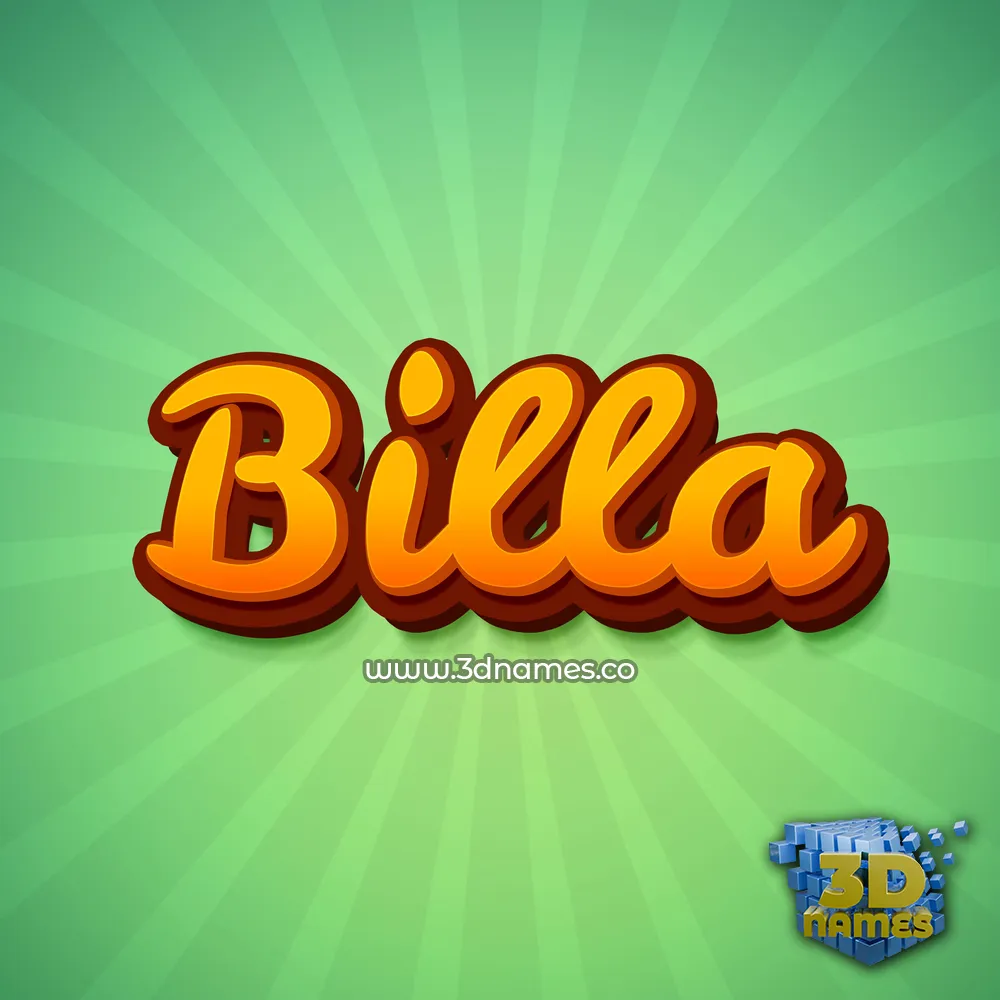billa in Green Rays style - 3D name wallpaper