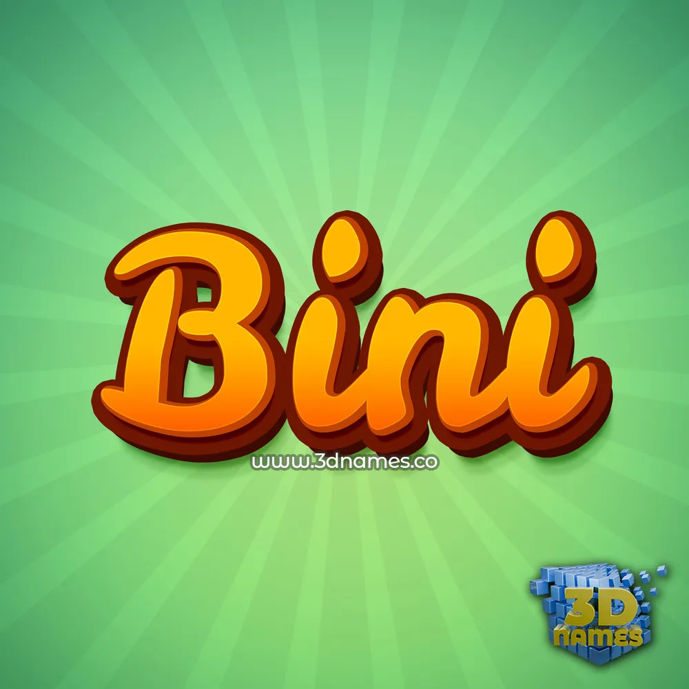 bini in Green Rays style - 3D name wallpaper bini in Green Rays style - 3D name wallpaper