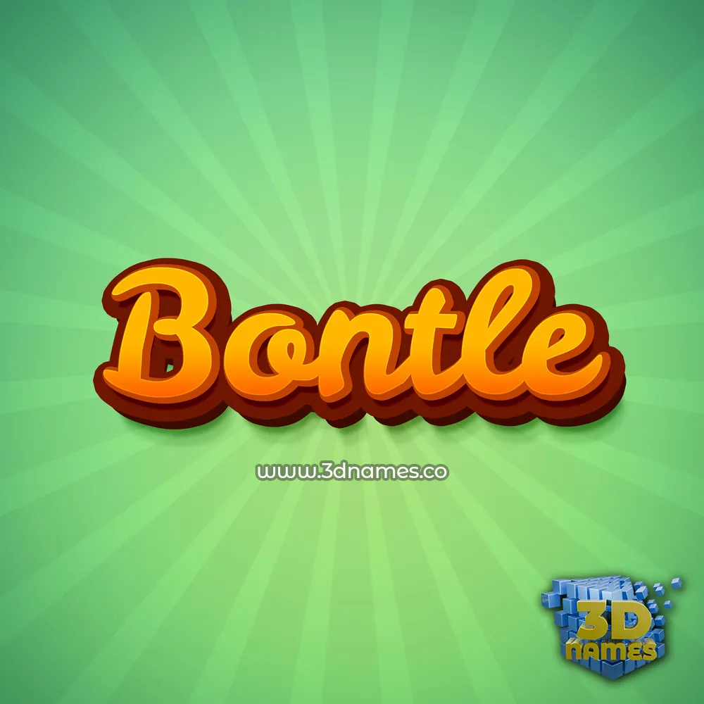 bontle in Green Rays style - 3D name wallpaper