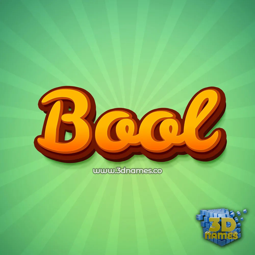 bool in Green Rays style - 3D name wallpaper