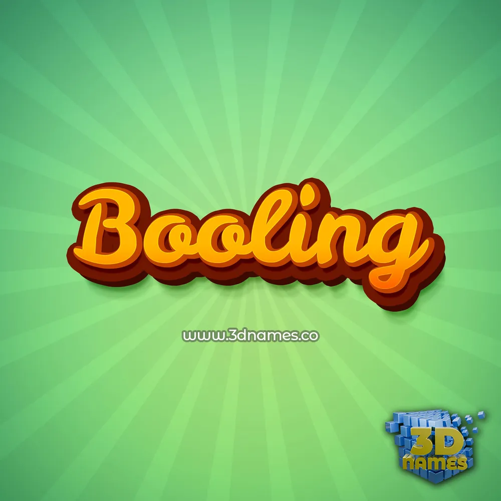 booling in Green Rays style - 3D name wallpaper