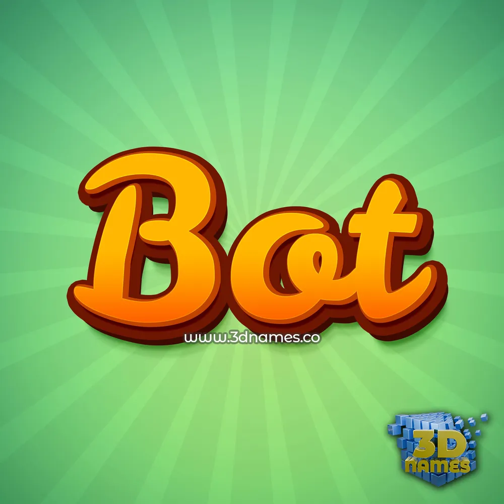 bot in Green Rays style - 3D name wallpaper