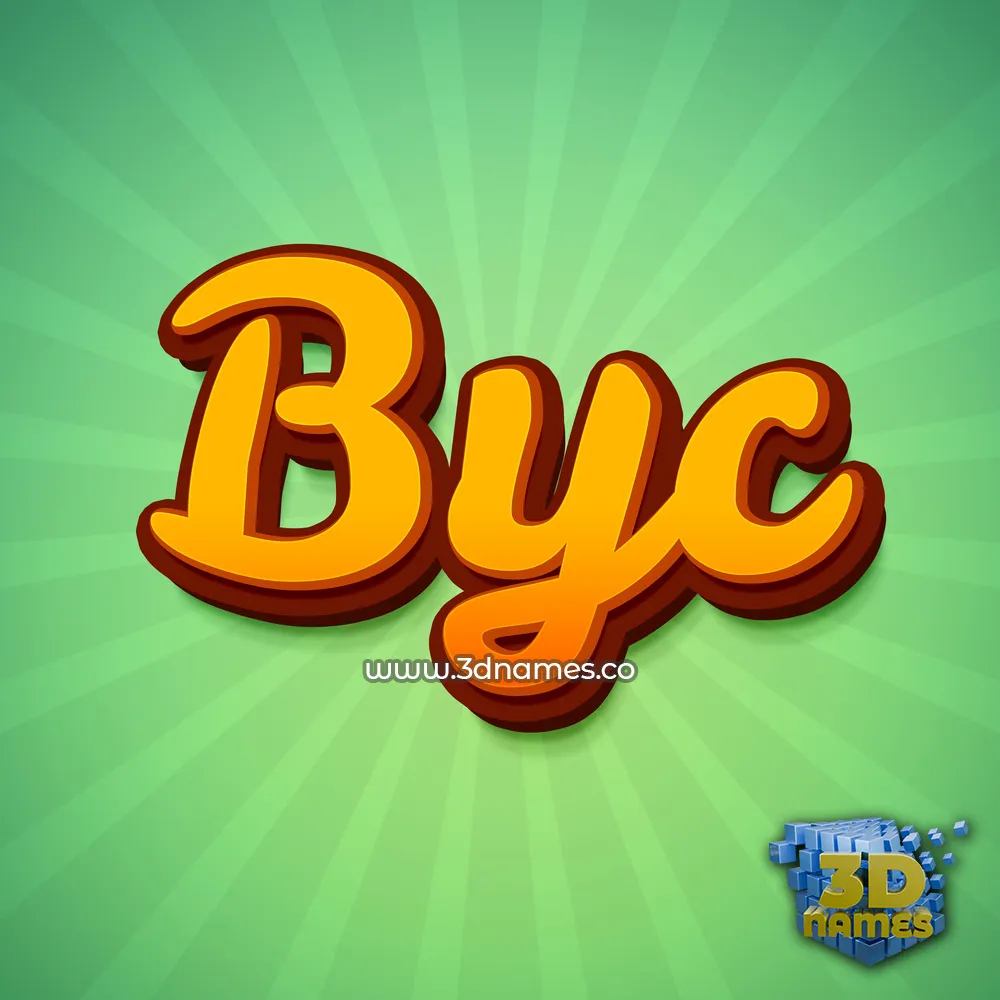 byc in Green Rays style - 3D name wallpaper