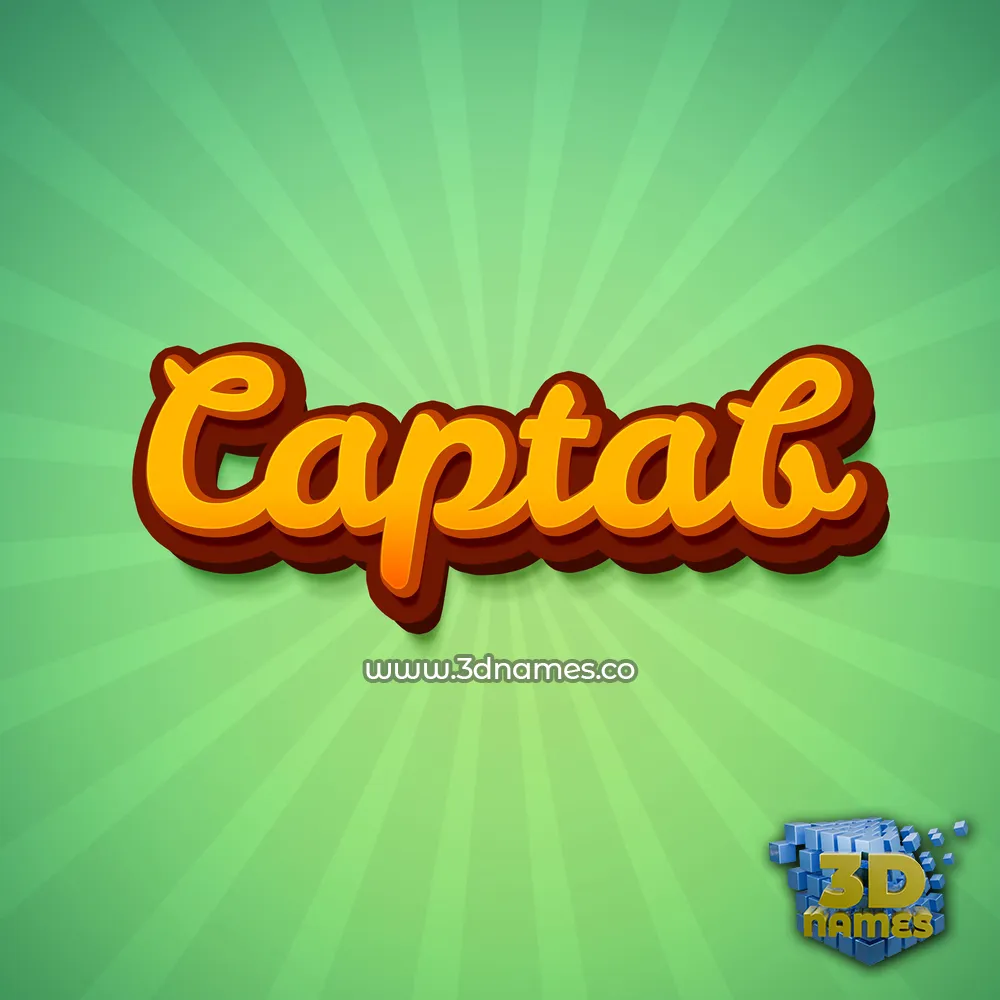 captab in Green Rays style - 3D name wallpaper captab in Green Rays style - 3D name wallpaper