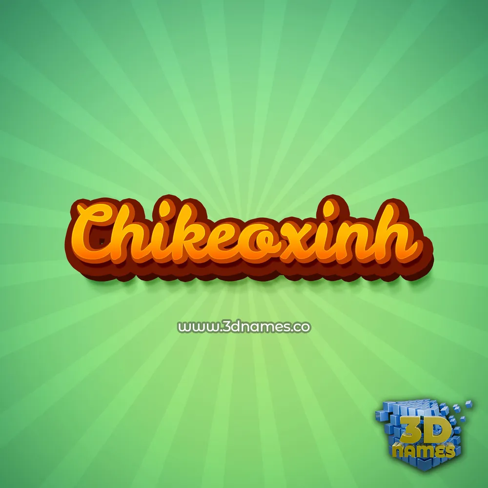 chikeoxinh in Green Rays style - 3D name wallpaper chikeoxinh in Green Rays style - 3D name wallpaper
