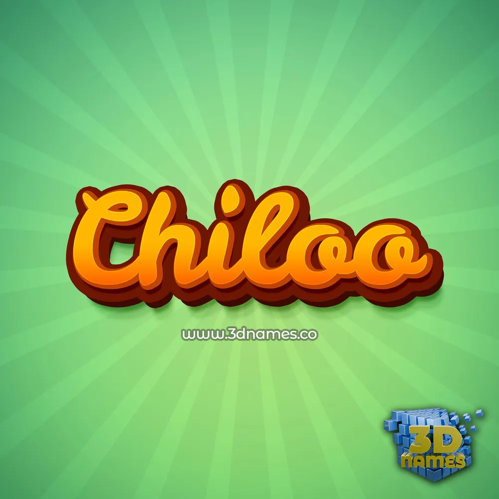 chiloo in Green Rays style - 3D name wallpaper
