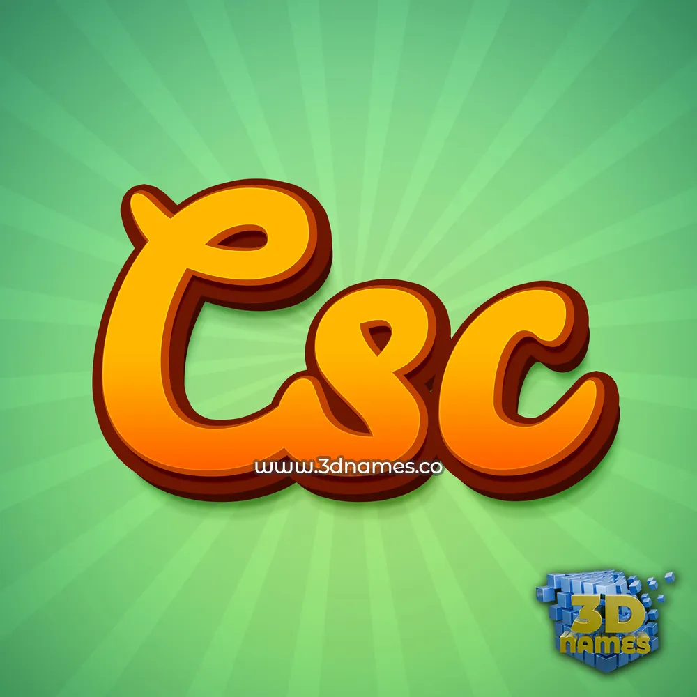 csc in Green Rays style - 3D name wallpaper