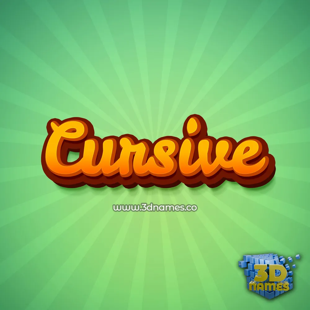 cursive in Green Rays style - 3D name wallpaper