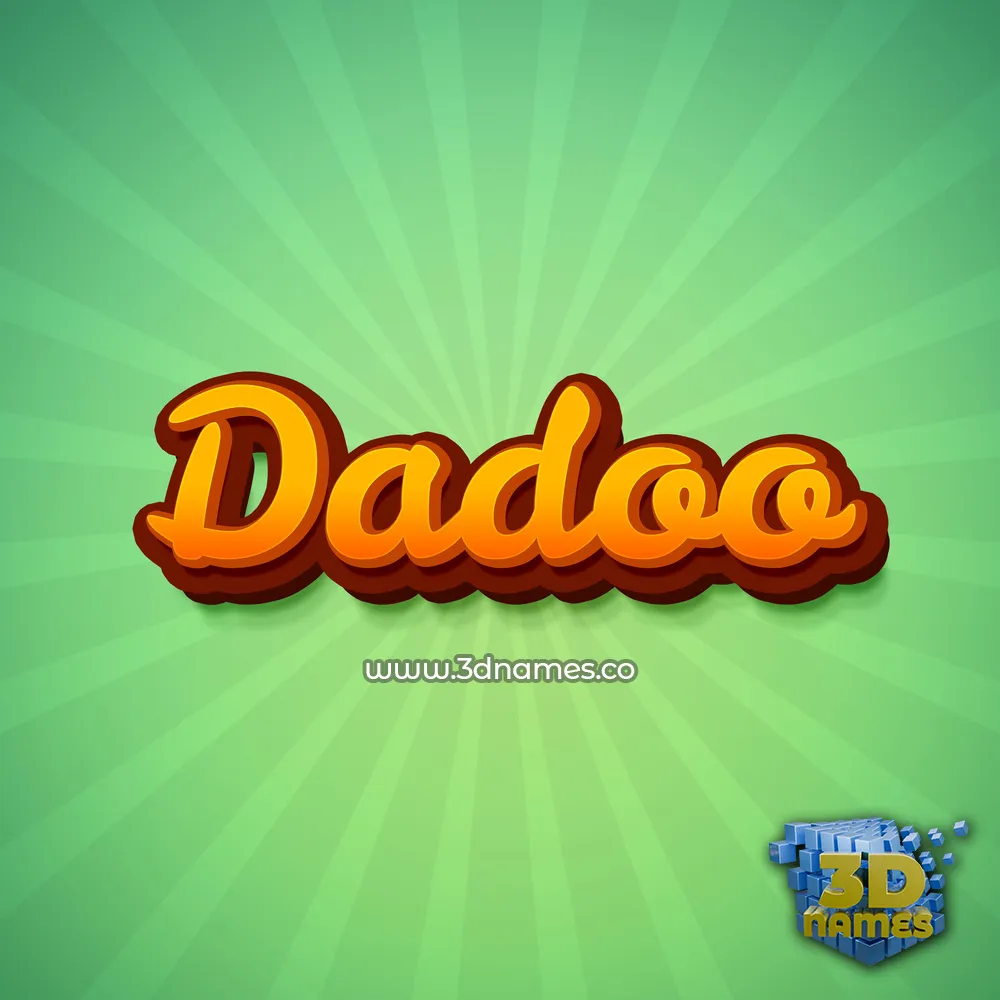 dadoo in Green Rays style - 3D name wallpaper