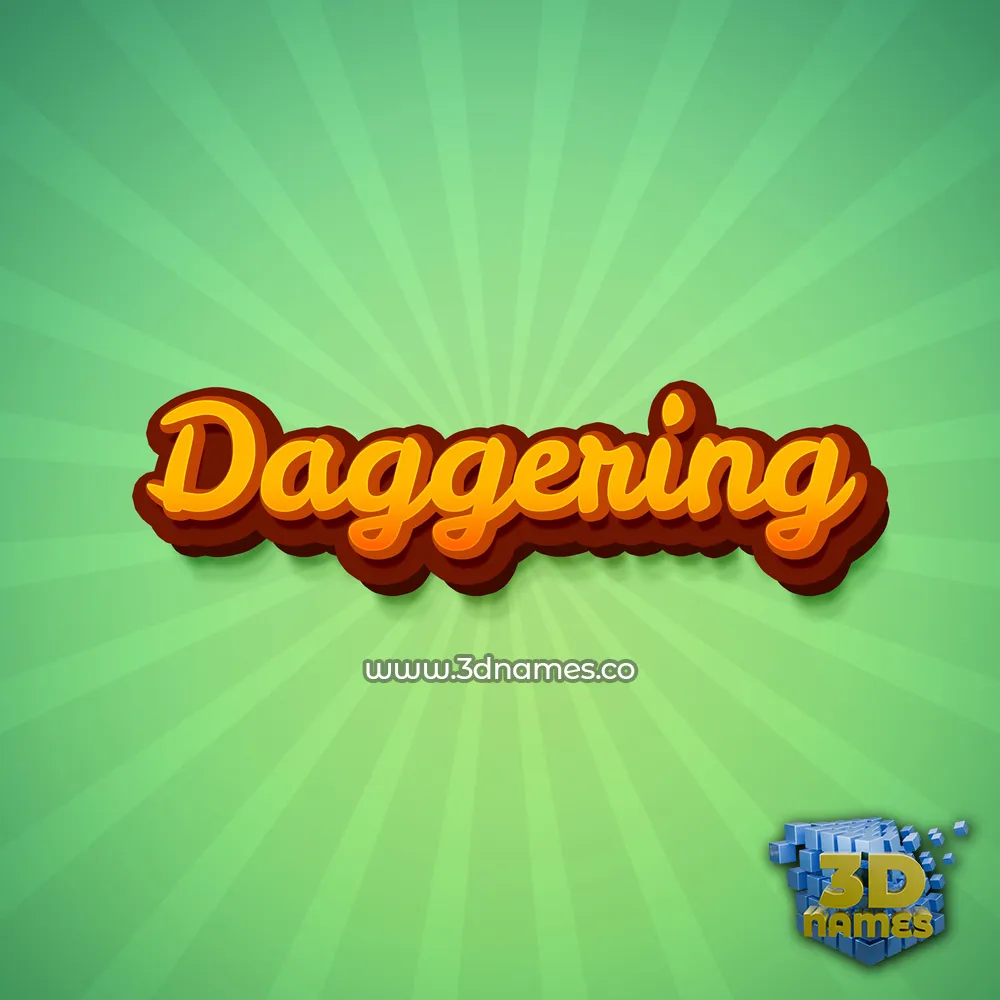 daggering in Green Rays style - 3D name wallpaper