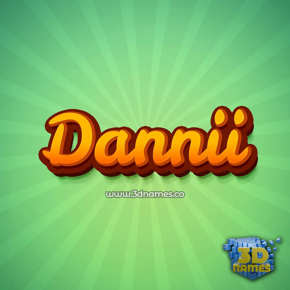 dannii in Green Rays style - 3D name wallpaper