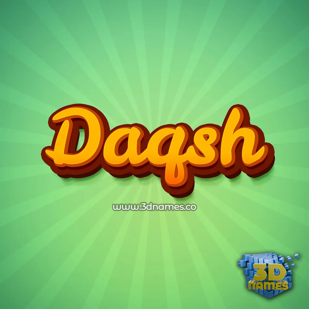 daqsh in Green Rays style - 3D name wallpaper