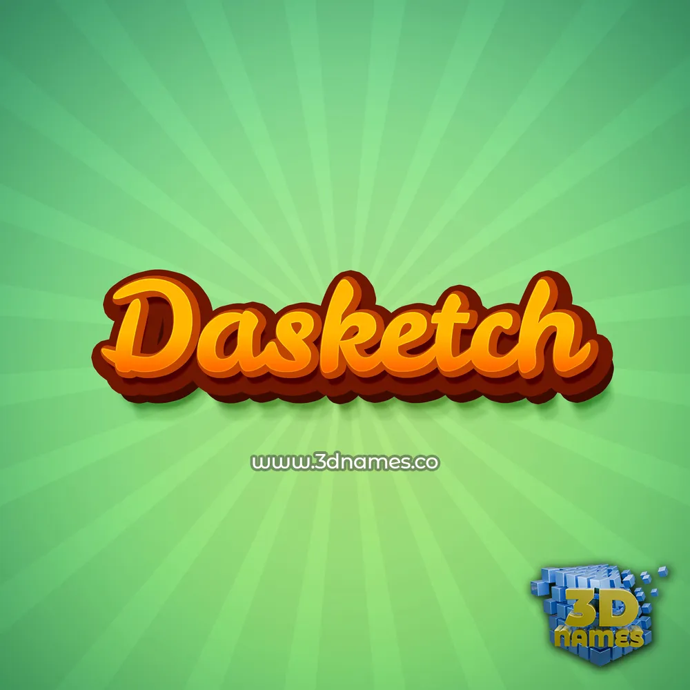 dasketch in Green Rays style - 3D name wallpaper dasketch in Green Rays style - 3D name wallpaper