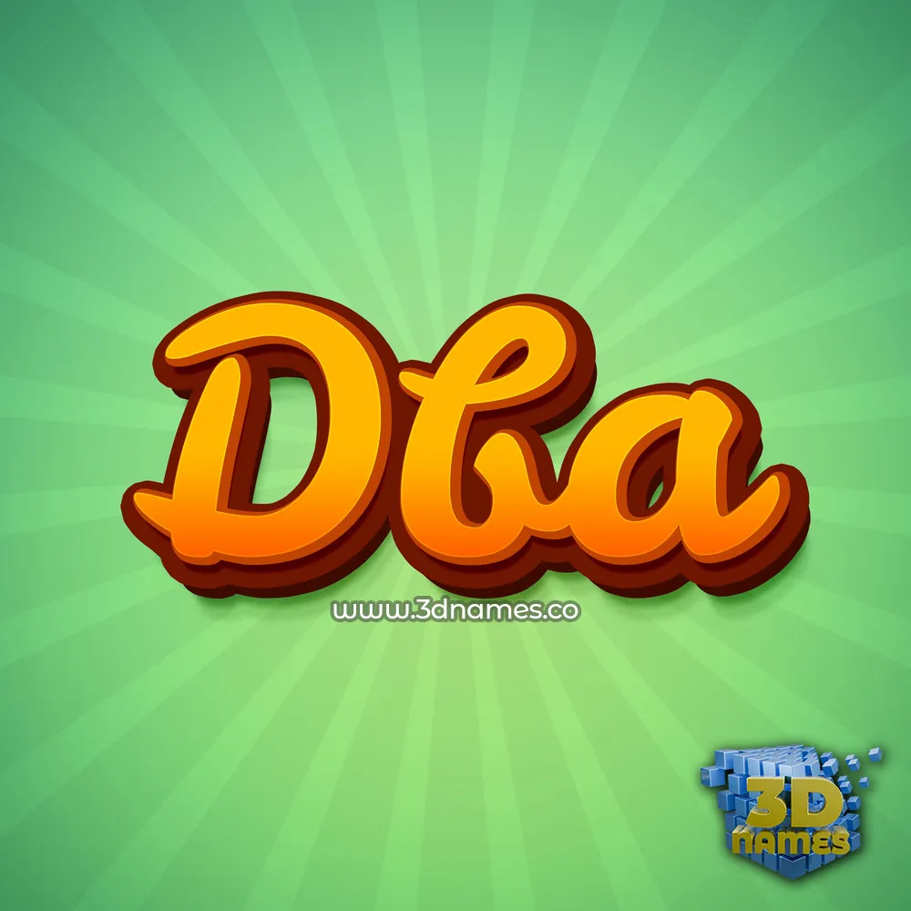 dba in Green Rays style - 3D name wallpaper