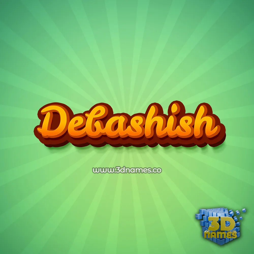 debashish in Green Rays style - 3D name wallpaper
