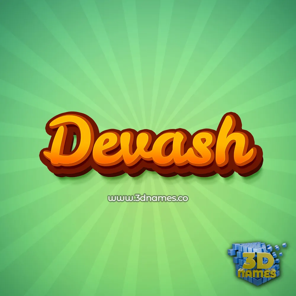 devash in Green Rays style - 3D name wallpaper
