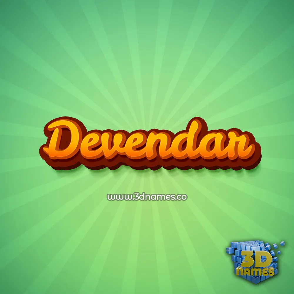 devendar in Green Rays style - 3D name wallpaper