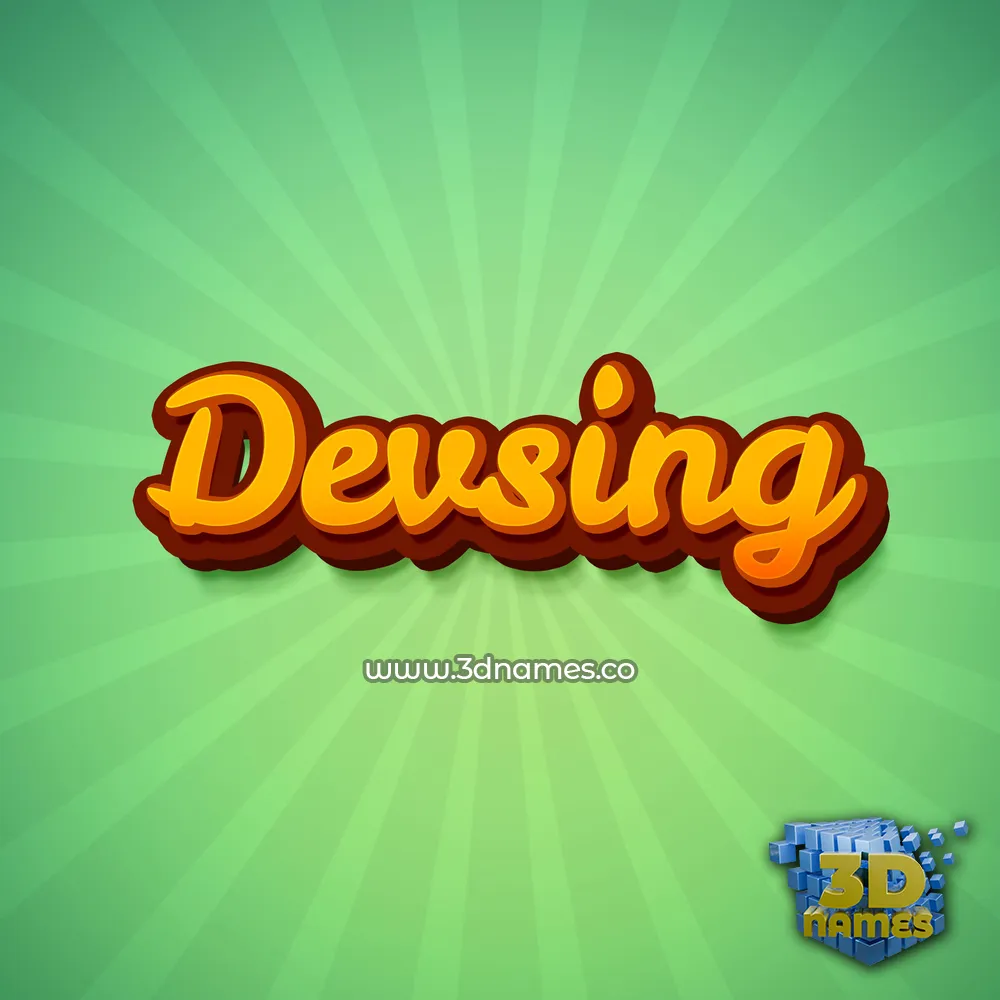 devsing in Green Rays style - 3D name wallpaper