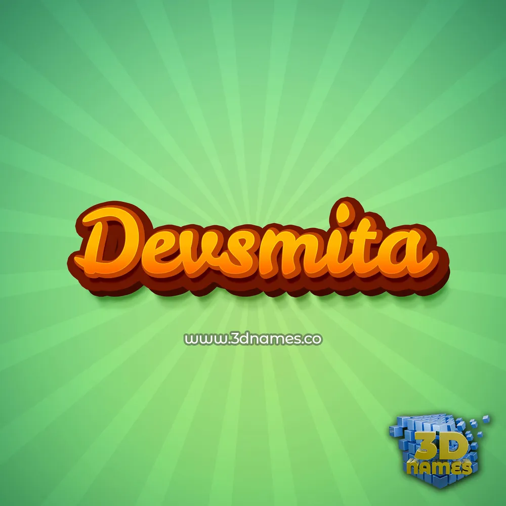 devsmita in Green Rays style - 3D name wallpaper