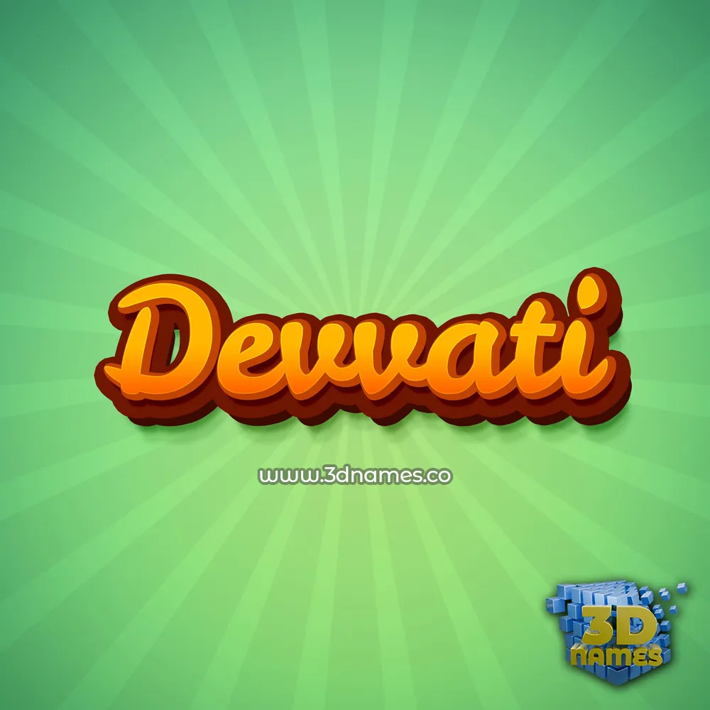 devvati in Green Rays style - 3D name wallpaper