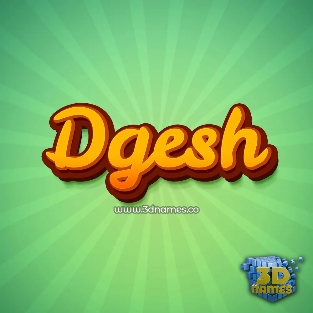 dgesh in Green Rays style - 3D name wallpaper